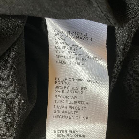 AQUA Backless Lace Trim Long A-Line Evening Gown Black Size 6 Medium Dress - Picture 10 of 11